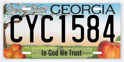 GA license plate CYC1584