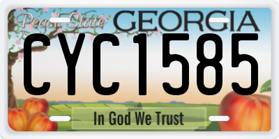 GA license plate CYC1585
