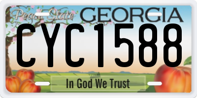 GA license plate CYC1588
