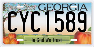 GA license plate CYC1589