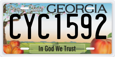 GA license plate CYC1592
