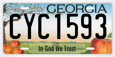 GA license plate CYC1593