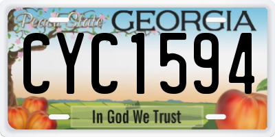 GA license plate CYC1594