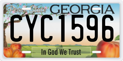 GA license plate CYC1596
