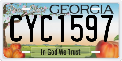 GA license plate CYC1597
