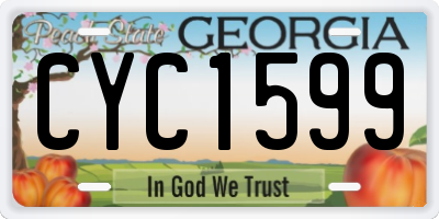 GA license plate CYC1599