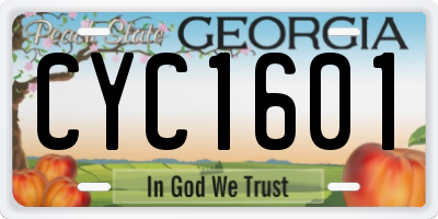 GA license plate CYC1601