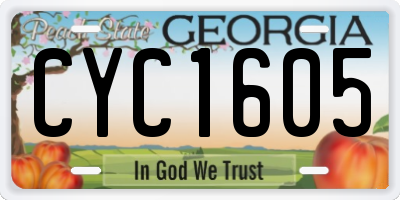 GA license plate CYC1605