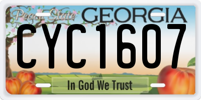 GA license plate CYC1607