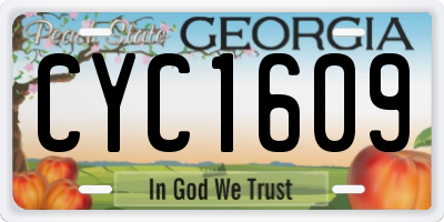 GA license plate CYC1609