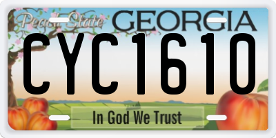 GA license plate CYC1610