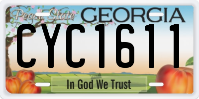 GA license plate CYC1611