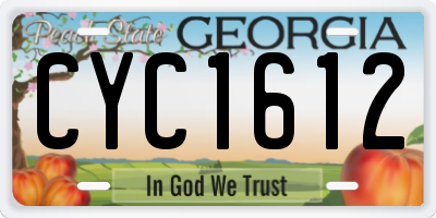 GA license plate CYC1612