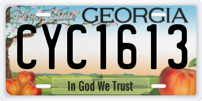 GA license plate CYC1613