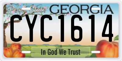 GA license plate CYC1614