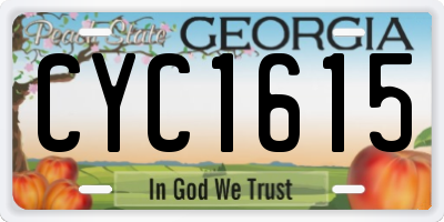 GA license plate CYC1615