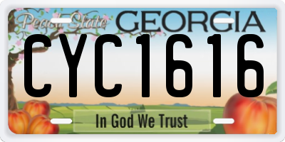 GA license plate CYC1616
