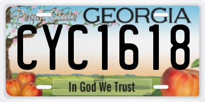 GA license plate CYC1618