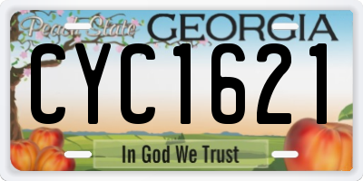 GA license plate CYC1621
