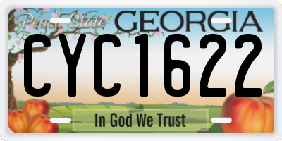 GA license plate CYC1622