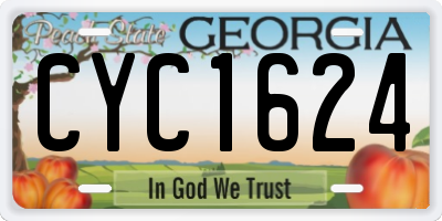 GA license plate CYC1624