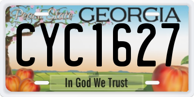 GA license plate CYC1627