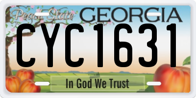 GA license plate CYC1631