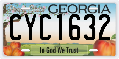 GA license plate CYC1632