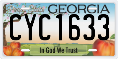 GA license plate CYC1633