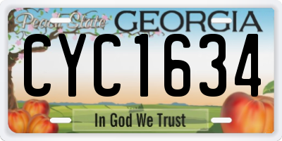 GA license plate CYC1634