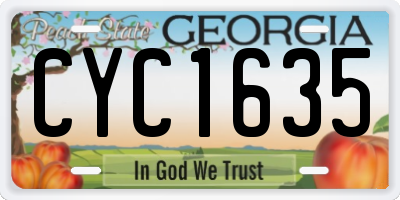 GA license plate CYC1635