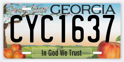 GA license plate CYC1637