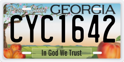 GA license plate CYC1642