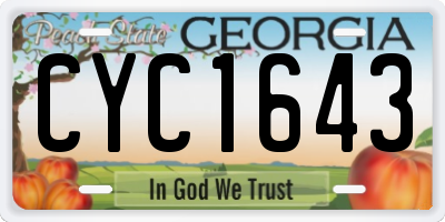 GA license plate CYC1643