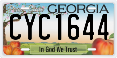 GA license plate CYC1644