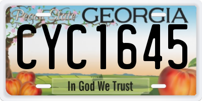 GA license plate CYC1645
