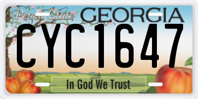 GA license plate CYC1647
