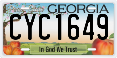 GA license plate CYC1649