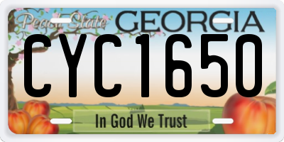 GA license plate CYC1650