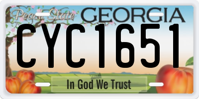 GA license plate CYC1651