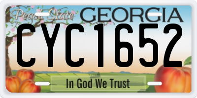 GA license plate CYC1652