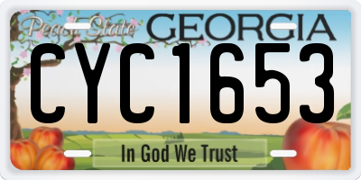 GA license plate CYC1653