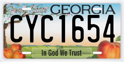 GA license plate CYC1654