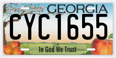 GA license plate CYC1655