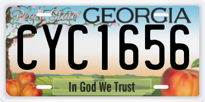 GA license plate CYC1656