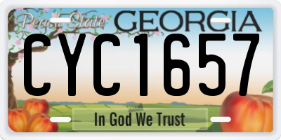 GA license plate CYC1657