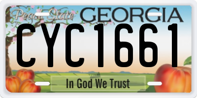 GA license plate CYC1661