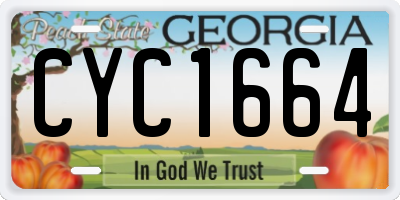 GA license plate CYC1664
