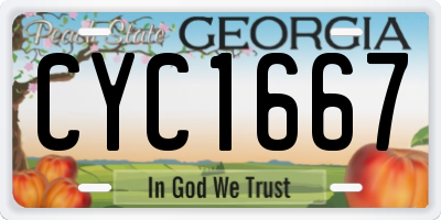 GA license plate CYC1667
