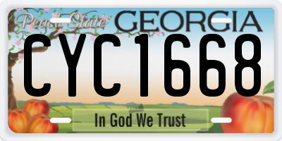 GA license plate CYC1668